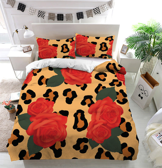 3D Red Rose Flowers Custom Bedding Set Duvet Cover